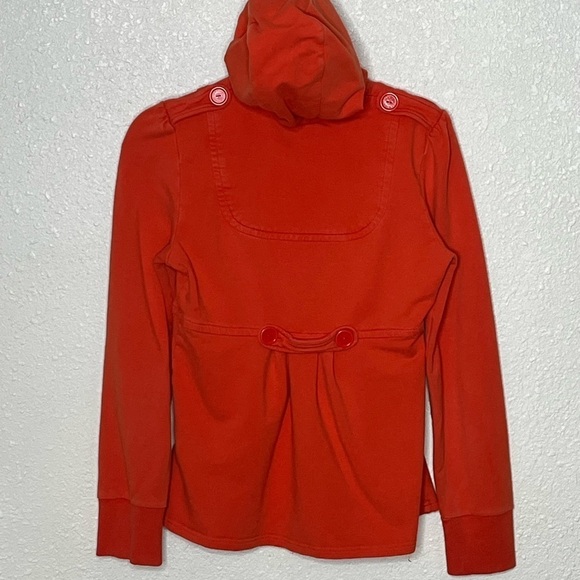 Sanctuary Orange Imperfection Hooded Zip Up Jacket Sz Med - Picture 4 of 9